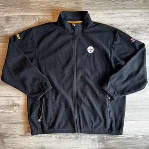 Vintage NFL Steelers Men’s Long Sleeve Fleece Full Zip Jacket Embroidered XXL